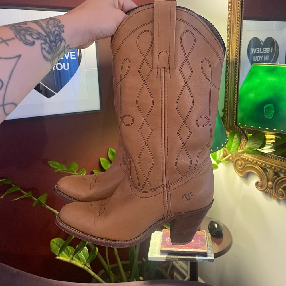 Frye Women's Brown Leather Heeled Boots